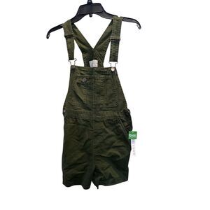 Tinseltown Green Denim Overalls Size M Casual One-Piece bib shorts